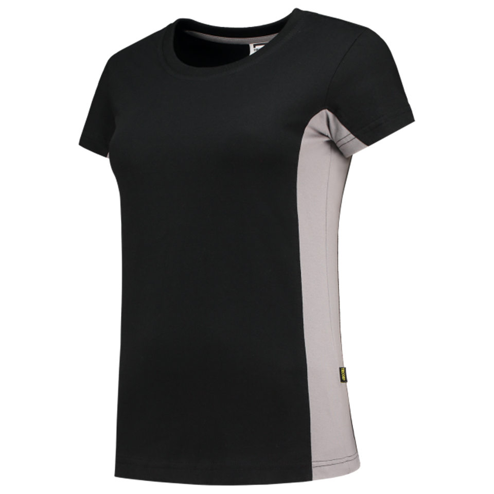 T-Shirt, Kurzarm, Schwarz, Seitenstreifen, Rundhals