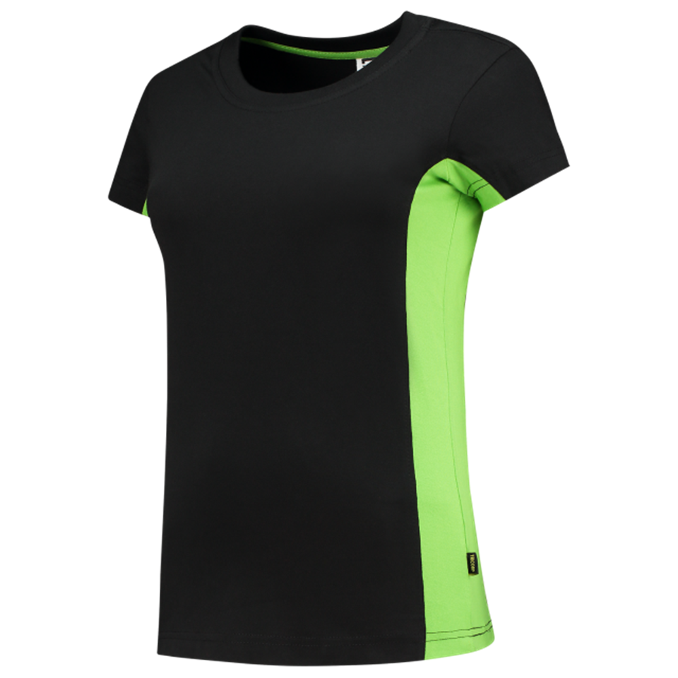 T-Shirt, Schwarz, Neon-Grün, Seitenstreifen, Kurzarm