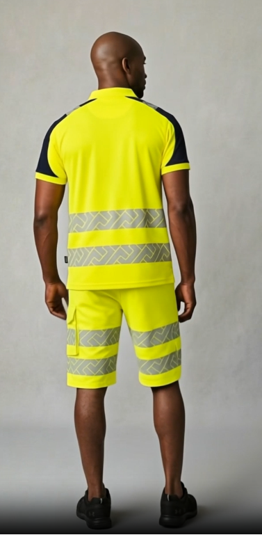 reflexvest, high-visibility, kurzarm, arbeitskleidung, hosen-taschen
