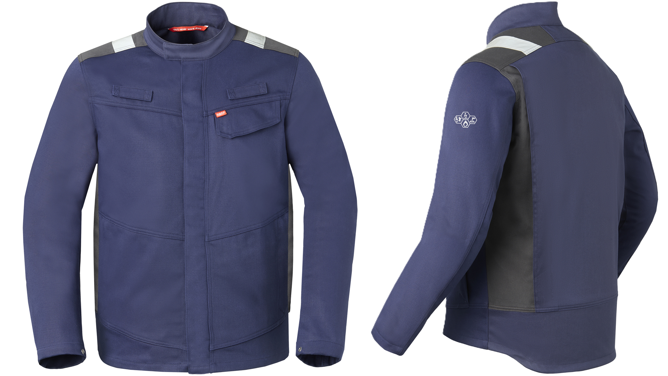 jacke, arbeitjacke, blau, taschen, reißverschluss