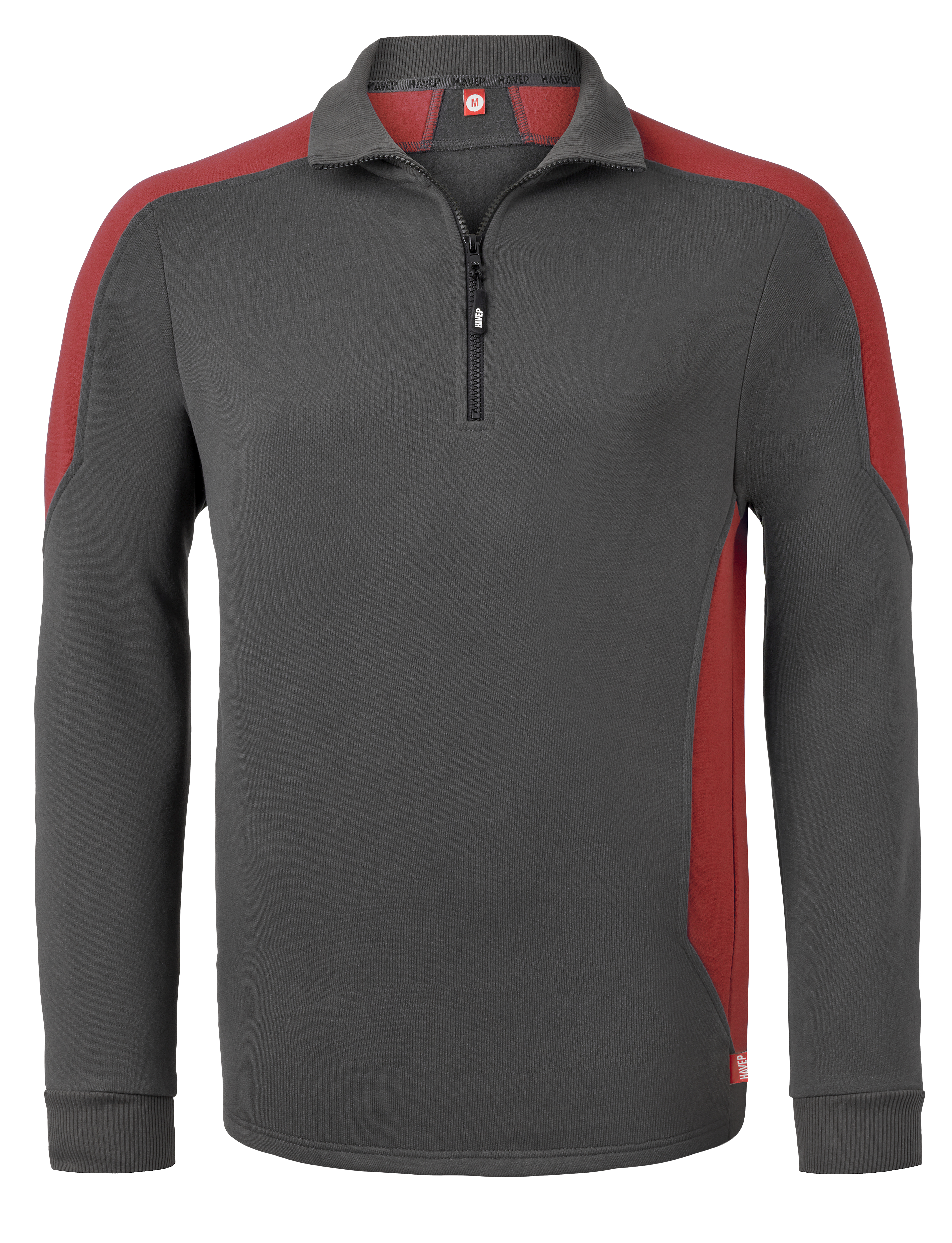 Sweatshirt mit Zip-Kragen | HAVEP® Bicolor | 10076