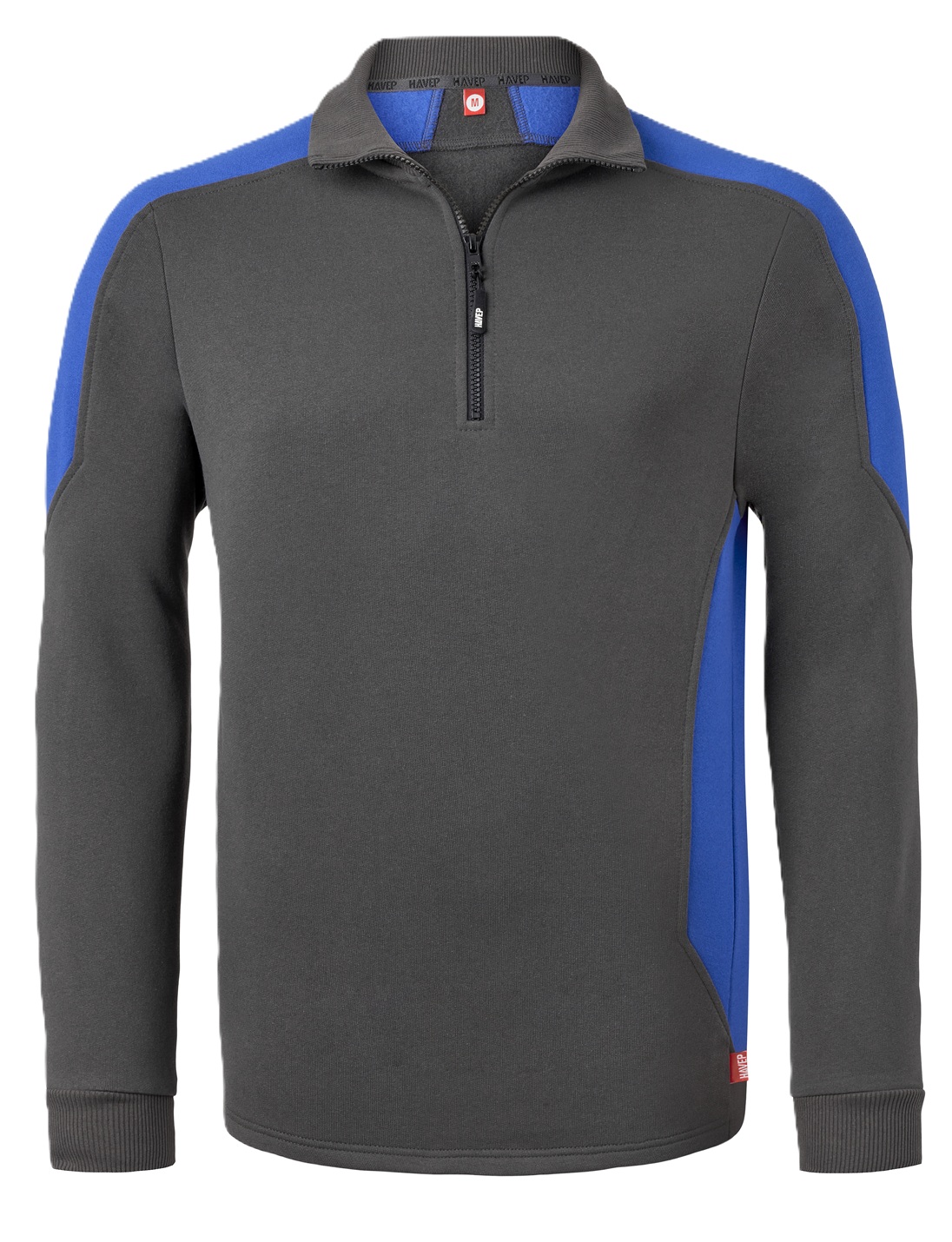 Herrenpullover, Fleece, Half-Zip, Langarm, Graugrün