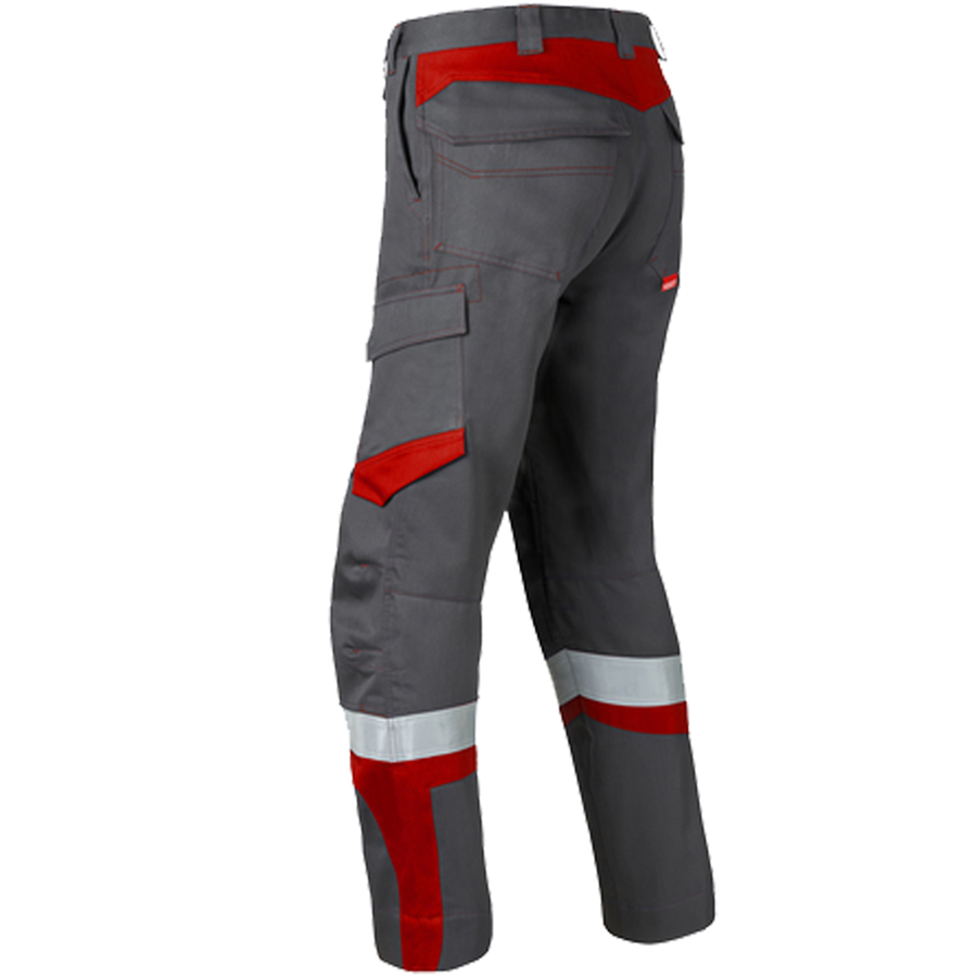 Arbeitshose, Cargohose, reflektierender Streifen, grau, Arbeitskleidung