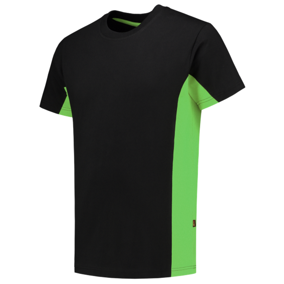 T-Shirt, Kurzarm, Schwarz, Neon-Grün, Kontrastseite