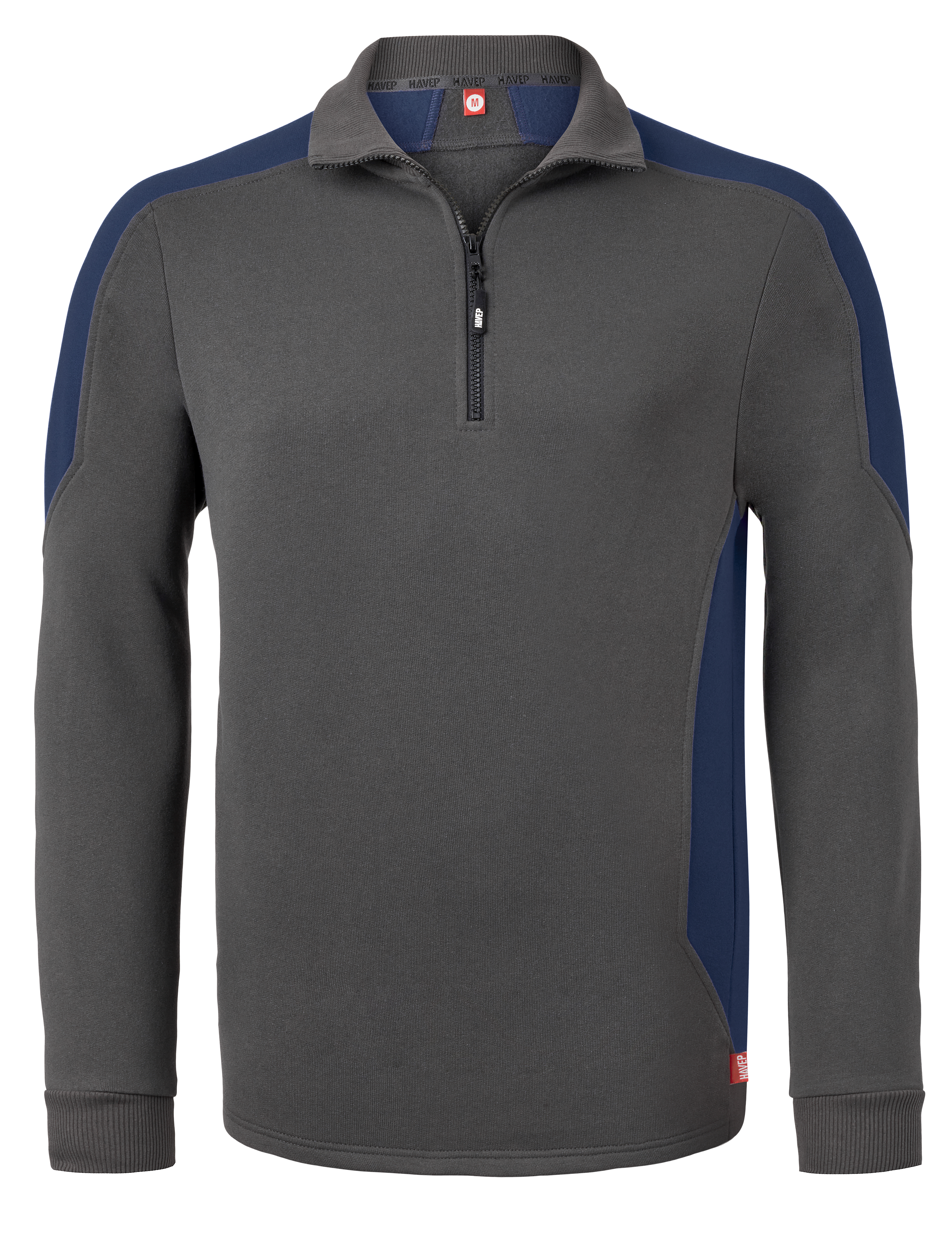 Sweatshirt mit Zip-Kragen | HAVEP® Bicolor | 10076