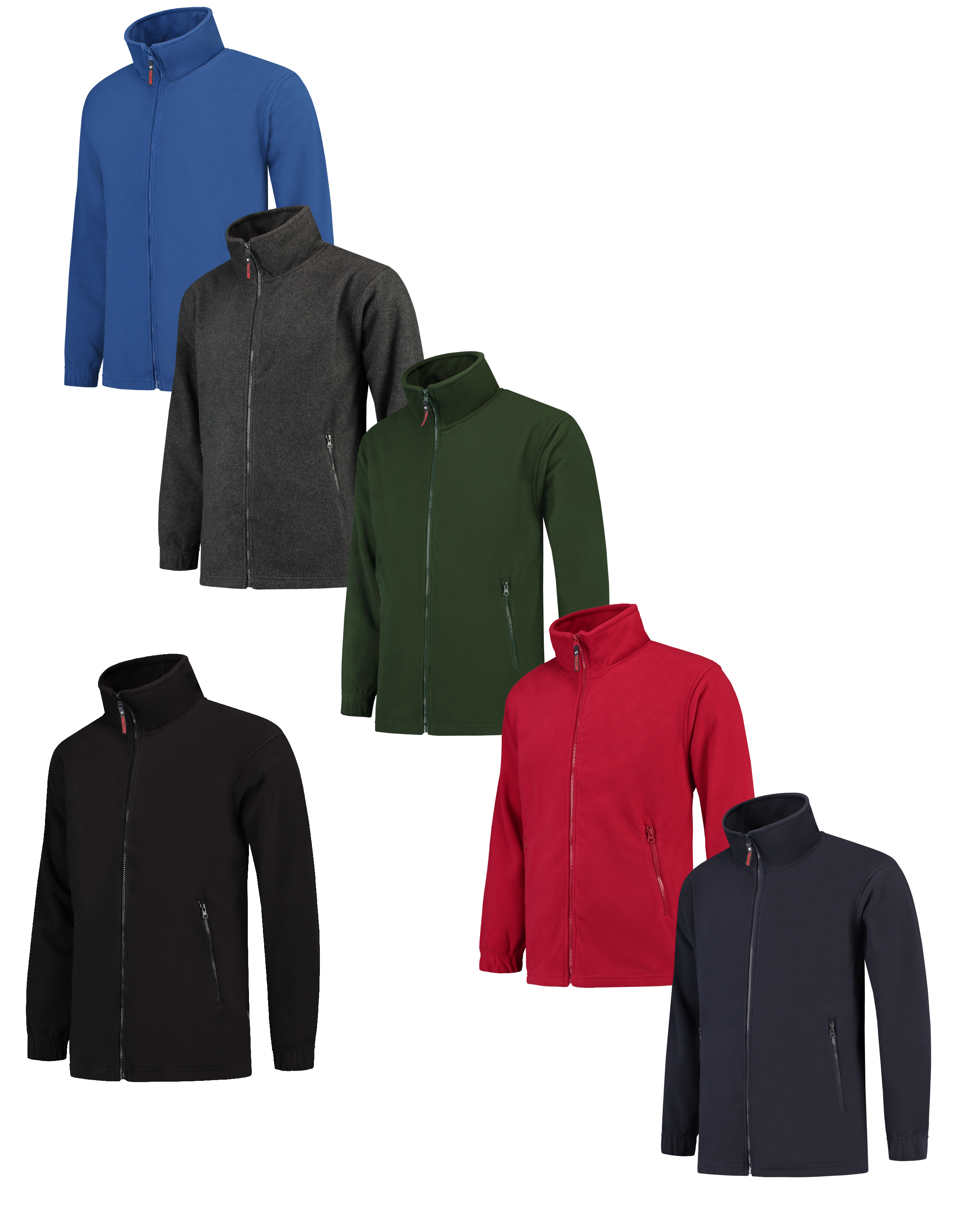 Fleecejacke, Reißverschluss, Layering, Unifarben, Kleidung menns standard