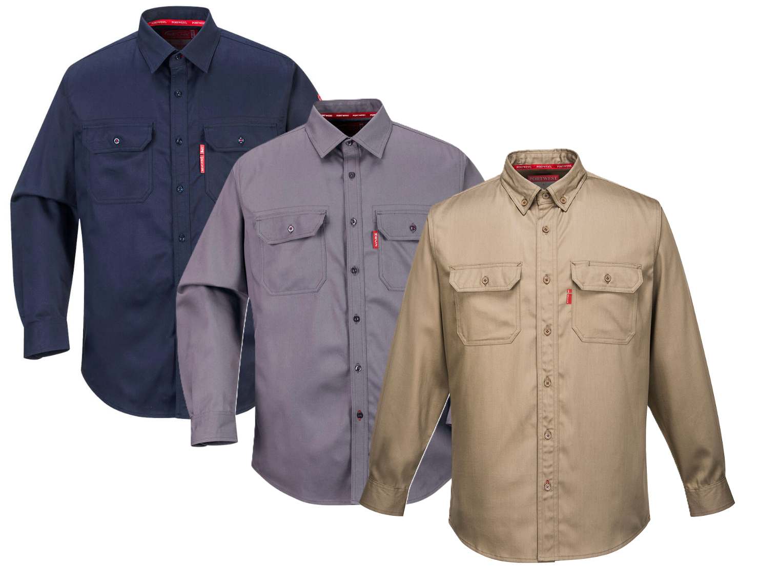 Hemd, Langarmshirt, Knopfleiste, Button-front-Hemd, Taschen