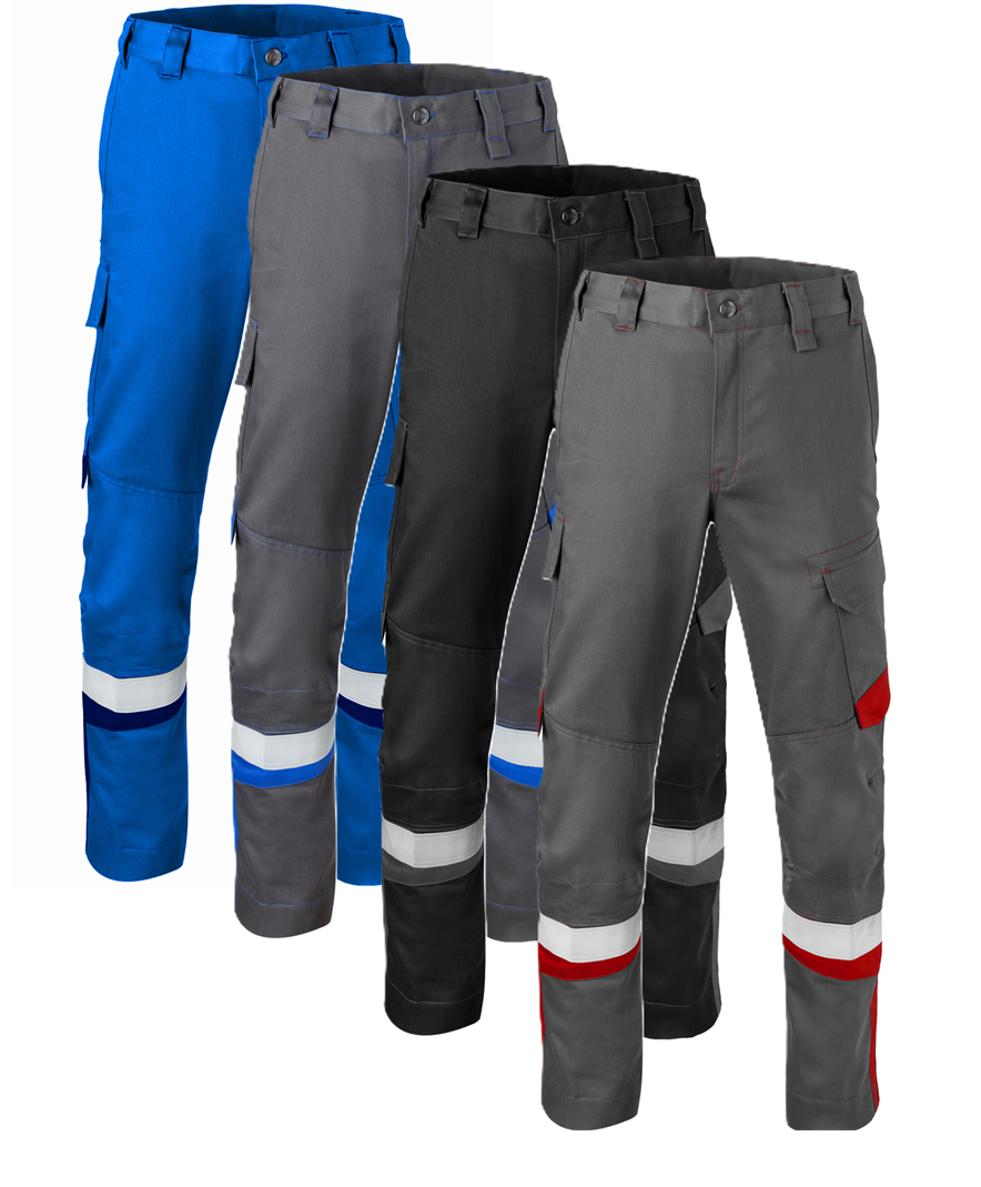 Arbeitshose, Karg/Canvas?, Cargo-Taschen, Reflektierende Streifen, Mehrfarbig, Arbeitshose, Pants, Cargo, Mehrfarbig, Knielang, Arbeitshose, Werkzeughose, Knieprotektoren, Cargo-Taschen, Farbenvielfalt