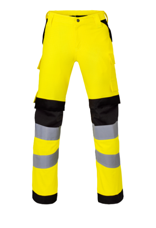 reflexhosen, hi-vis, gelb, cargo-taschen, cargo-hosen