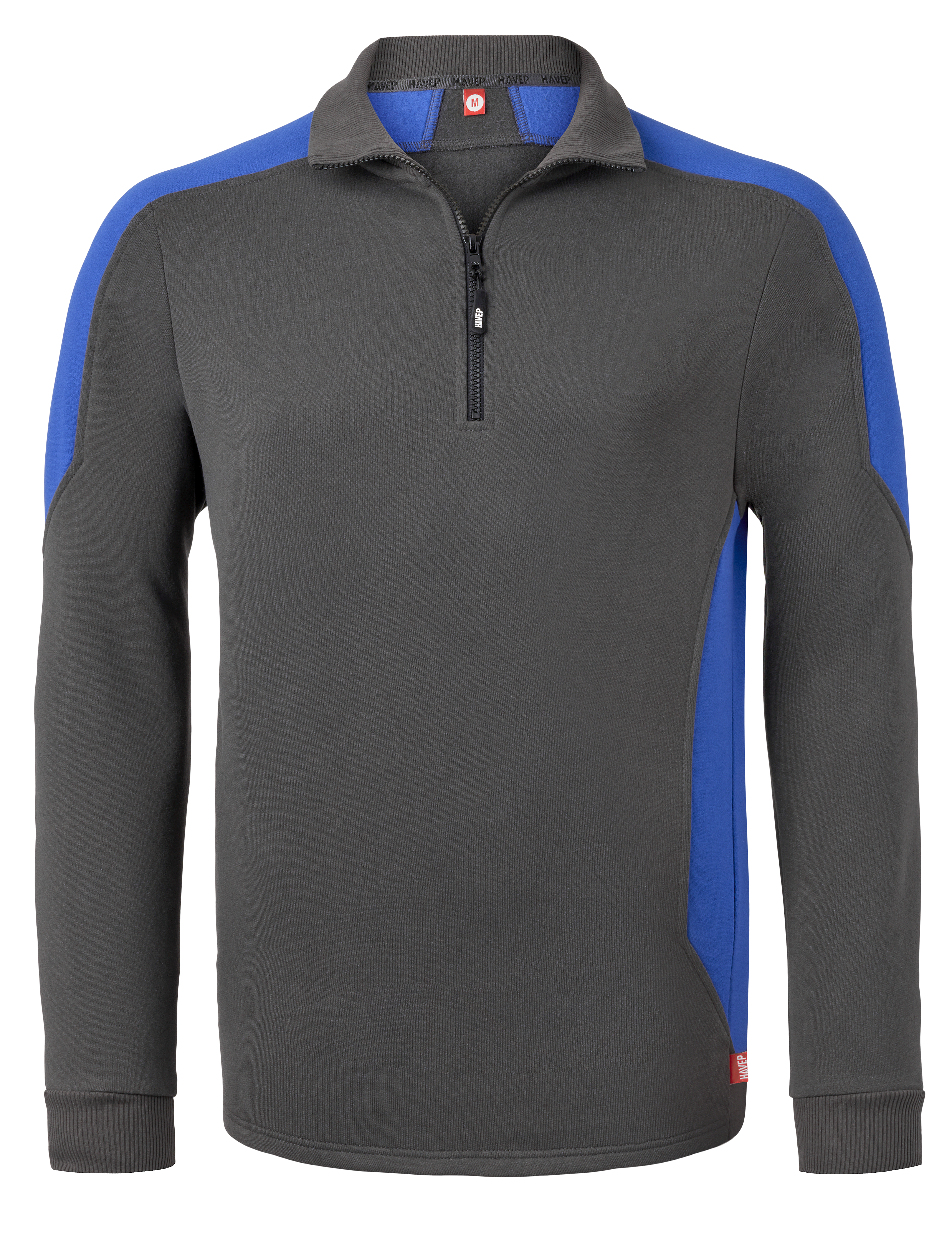 Sweatshirt mit Zip-Kragen | HAVEP® Bicolor | 10076