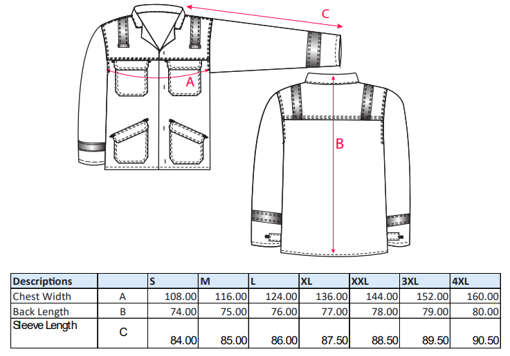 Workjacke, Utilityjacke, Brusttaschen, Pocketenklappen, Knopfleisten-Aermel