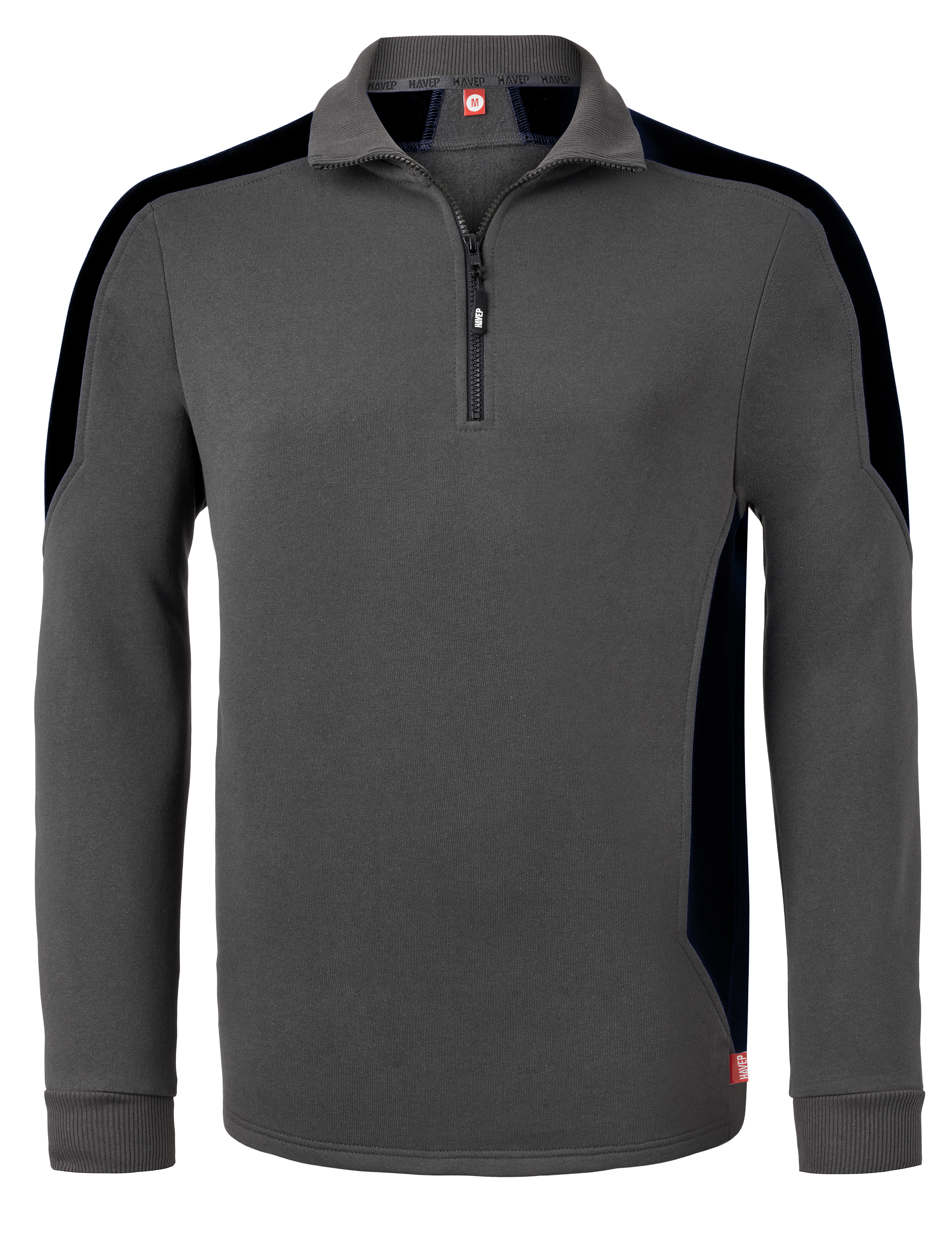 Sweatshirt mit Zip-Kragen | HAVEP® Bicolor | 10076