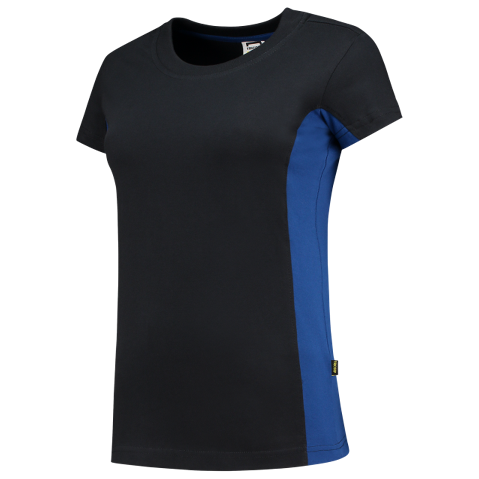 T-Shirt, Schwarz, blaues Seitenteil, Kurzarm, Rundhals