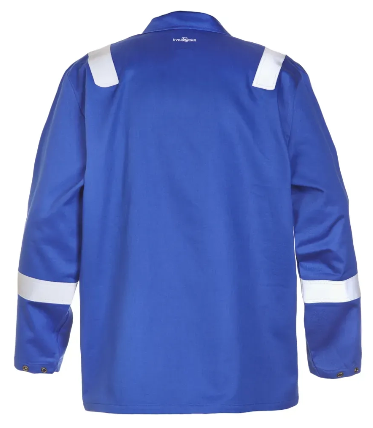 Arbeitsjacke, Blau, Reflektorstreifen, Langarm, Knöpfe am Ärmel
