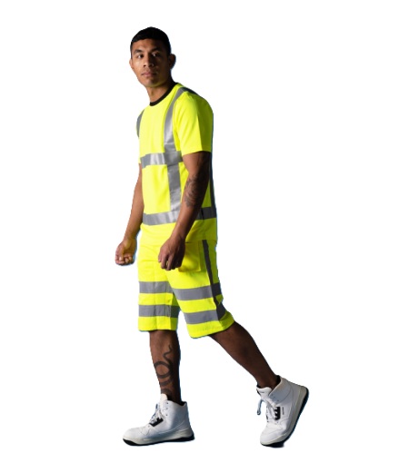 Kurze Warnschutz-Arbeitshose EN 20471 | Tricorp Safety | 503006 Mantel, Erwachsener, Männlich, Mann, Person