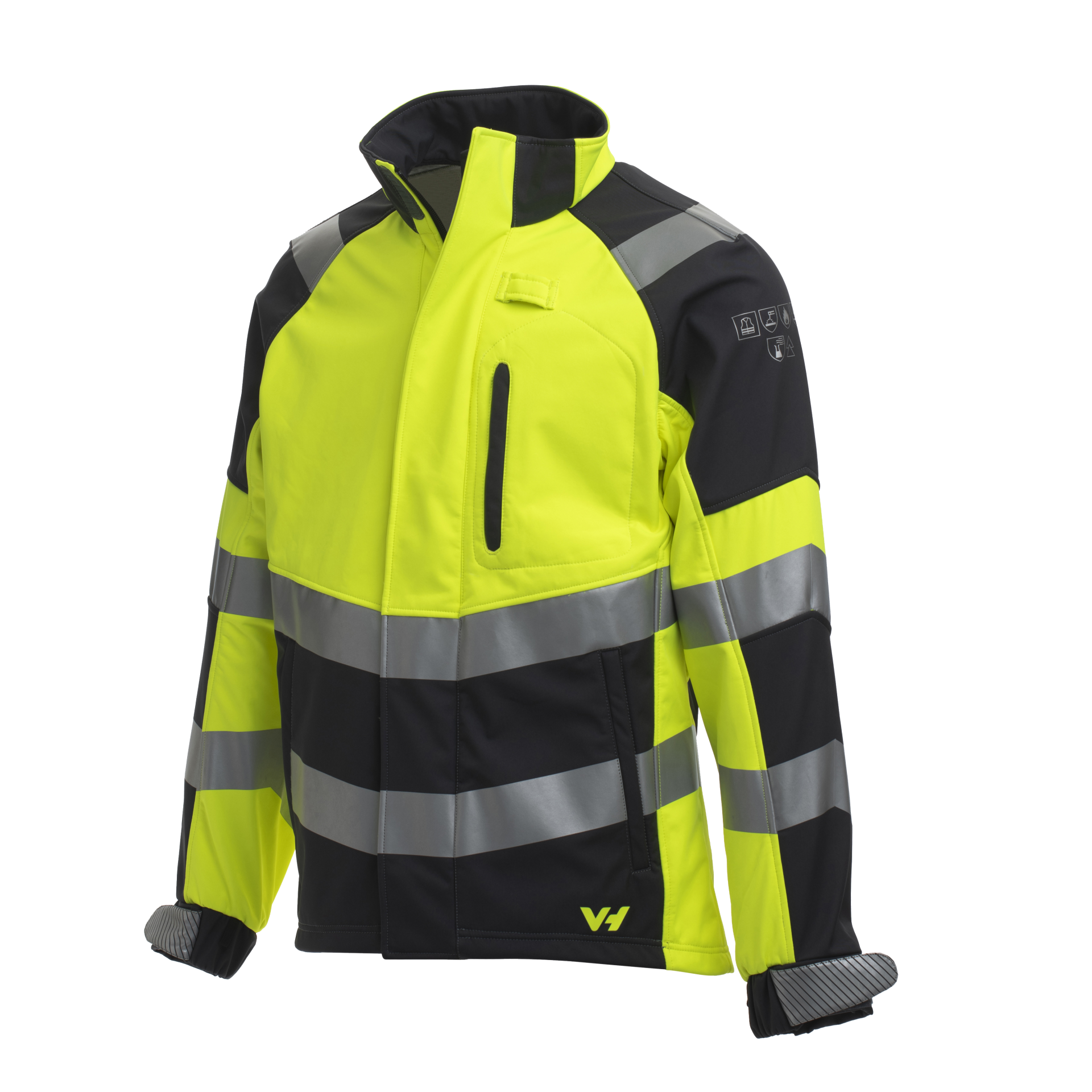 Multinorm SOFTSHELL Jacke Van Heurck Millennia Diablo HiVis.